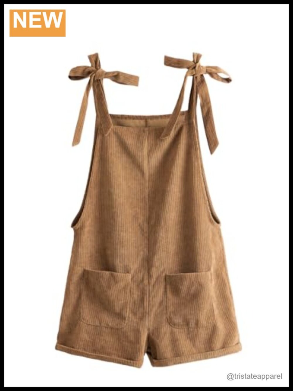 Corduroy Overall Romper Tie Strap Sleeveless Shorts Casual